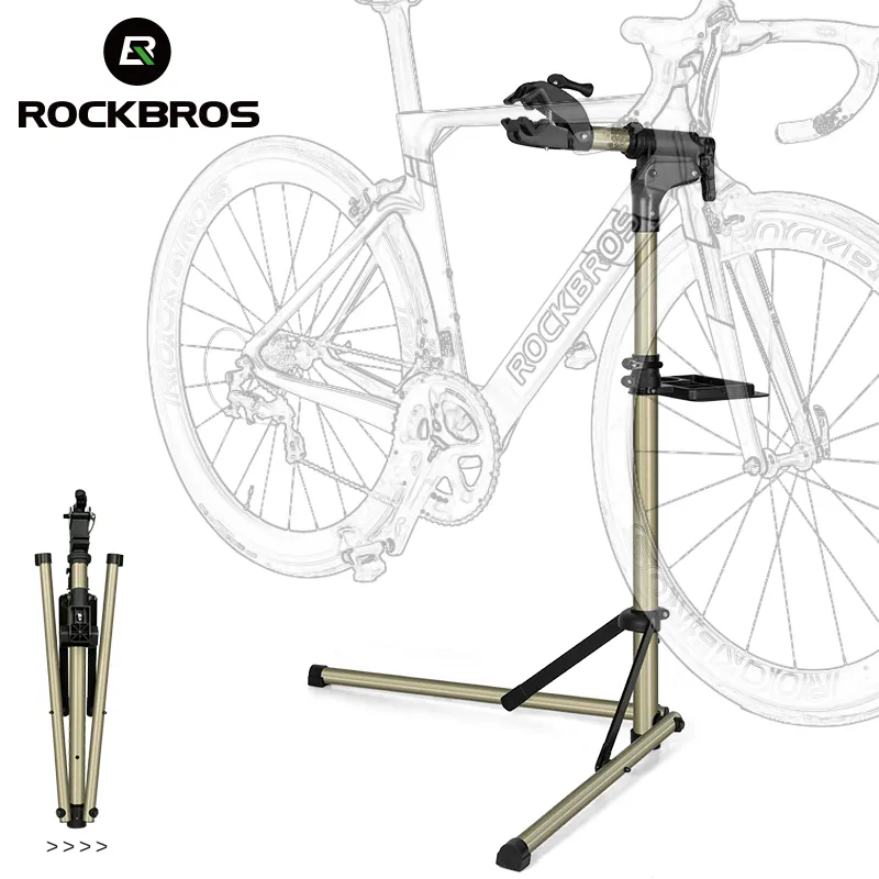 Подставка для ремонта велосипеда ROCKBROS, Стойка для обслуживания шоссейных велосипедов MTB, С лотком для инструментов, Регулируемая Складная Подставка для хранения, Рабочая Подставка для велосипеда