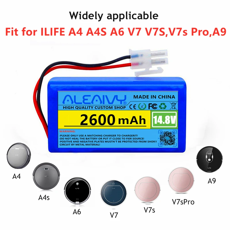 14,8 В 2600 мАч Для ILIFE Литий-львиная батарея для A4s, A7, V7s Plus, V55 Pro, W400, A9s, PX-B020 Робот-пылесос 14,4 В Батареи