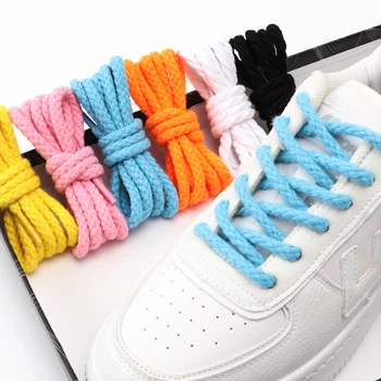 1 Пара Круглых Шнурков для обуви 8 мм, Хлопчатобумажные Льняные Шнурки для Кроссовок, Цветок Кешью, Пеньковая Веревка, Шнурки для Обуви AF1 AJ1