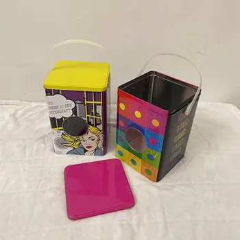 1 шт. Коробка для хранения Мелочей Большой Емкости в форме стиральной машины, коробка для хранения мелочей, Железная коробка для кошачьего корма для офиса, домашний контейнер