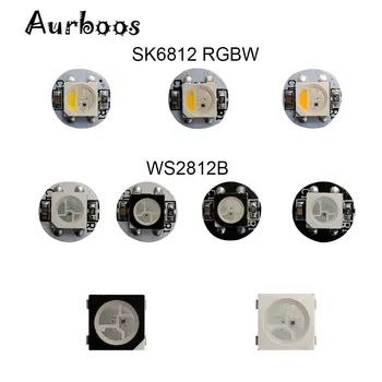 10 ~ 50ШТ WS2812B SK6812 RGBW RGBWWW Индивидуально Адресуемый светодиодный Чип WS2812 RGB SMD5050 Черный/Белый PCB светодиодные лампы Бусины DC5V