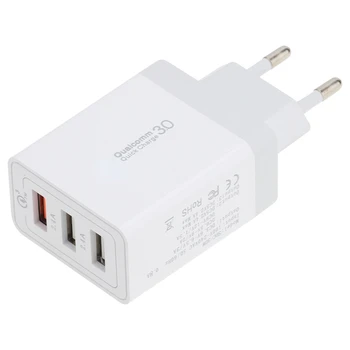 3-Портовое USB Быстрое зарядное устройство Quick Charge 3.0 Универсальные Настенные Зарядные устройства для мобильных телефонов и планшетов для iPhone X Samsung Huawei 10шт