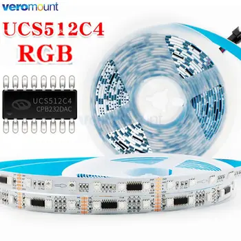 5 м DC12V 24 В Стандартный DMX512 (UCS512C4 IC) SMD 5050 RGB Цифровой умный светодиодный пиксельный светильник 60 светодиодный s/m 12 мм PCB IP20/IP65/IP67