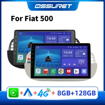 Android Автомобильный Радиоприемник для Fiat 500 2007-2014 Автомобильный Мультимедийный Carplay Авторадио Плеер Стерео Аудио 9-дюймовый сенсорный экран GPS Navi