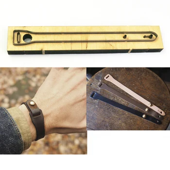 DIY кожаный браслет для рукоделия, форма для высечки ножей, металлический выдолбленный инструмент для перфорации, шаблон 24x240 мм