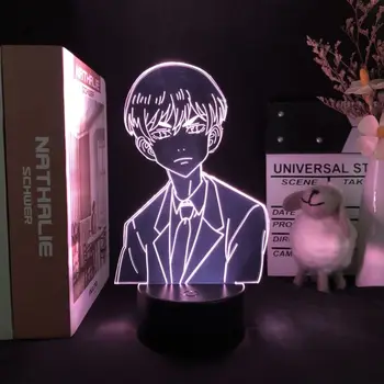 Ikari Shinji 3D светодиодный Ночник, сенсорный датчик, Аниме для декора комнаты, Милая Подарочная лампа на День Рождения, Манга, подарок для детей