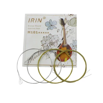 IRIN M101 Полный комплект Струн для Мандолины с бронзовой обмоткой, из нержавеющей Стали, Серебристого и глянцевого цвета, Гитарные струны и аксессуары