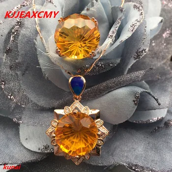 KJJEAXCMY бутик jewels жемчужное ожерелье 925 пробы с чистым натуральным цитрином ожерелье кольцо женский костюм поддержка обнаружения