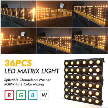 MOKA SFX LED Matrix Light DMX Пиксельная Панель Точечного Управления Сценическим Освещением LED Настенная Шайба 36x3 Вт Теплый Белый + 216*0,5 Вт RGB Лампа