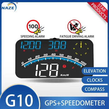 NAZE G10 Головной Дисплей Цифровые Часы Одометр GPS HUD Спидометр Сигнализация Бортовой Компьютер Проектор Ветрового стекла для Всех Автомобилей
