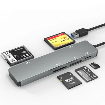 OEM алюминиевый 5 в 1 USB 3.0 Memory CF + MS + CFast Card Reader Устройство чтения карт памяти 4.0 Card Reader Writer для камеры