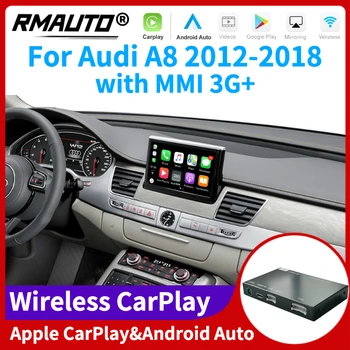 RMAUTO Беспроводной Apple CarPlay MMI 3G для Audi A8 2012-2018 Android Автоматическая Зеркальная связь Поддержка AirPlay с обратным изображением Автомобильная игра