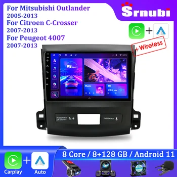 Srnubi 2Din Для Mitsubishi Outlander 2 Для Citroen C-Crosser Для Peugeot 4007 2007-2013 Android Автомобильное Радио Carplay Auto DVD