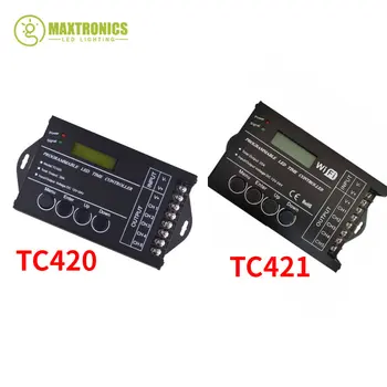 TC420 TC421 WiFi RGB Программируемый По Времени светодиодный Контроллер 5 Каналов 20A С общим Анодом Программируемая светодиодная лента Диммер DC 12V 24V
