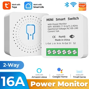 Tuya 16A Mini Wifi Smart DIY Switch Light 220V 110V Поддерживает 2 Способа Управления Синхронизацией Модуль Автоматизации Приложение Для Alexa Google Home