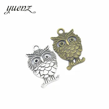 YuenZ 5шт, 2 цвета, сплав из античного серебра, подвески в виде совы, ювелирные изделия 33*23 мм D149