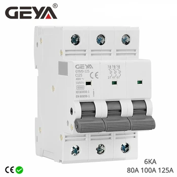 Автоматический выключатель GEYA GYM9 Miniaauture 3-полюсный MCB с изоляцией 80A 100A 125A 3P Шириной 53,4 мм 400V 6KA