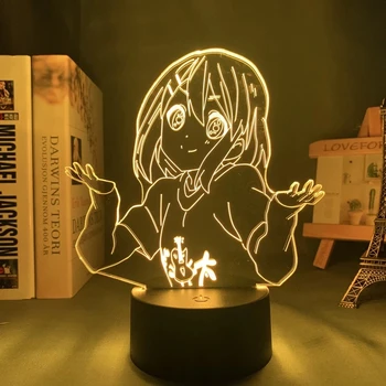 Акриловый светодиодный Ночник Аниме K ON Yui Hirasawa для Спальни, Декоративный Ночник для Комнаты, Подарок На День Рождения, 3D Настольный Светильник, Манга