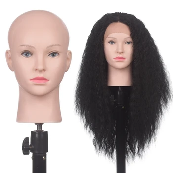 Африканская лысая голова манекена Для изготовления парика, шляпы, дисплея, косметологического манекена, головы женских кукол, лысой тренировочной головы