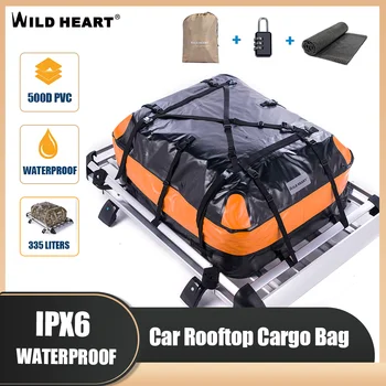 Бесплатная доставка WILD HEART Водонепроницаемая Сумка на крышу Автомобиля Roof Top Cargo 335L IPX6 Подходит для всех транспортных средств С/Без багажника