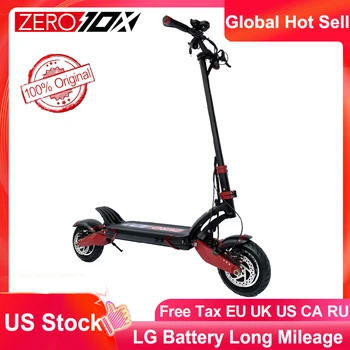 В наличии в США Оригинальный Zero 10X Scooter 10 дюймов Двухмоторный Высокоскоростной Электрический Скутер 60 В 2400 Вт E-scooter 65 км/ч, Бесплатные подарки