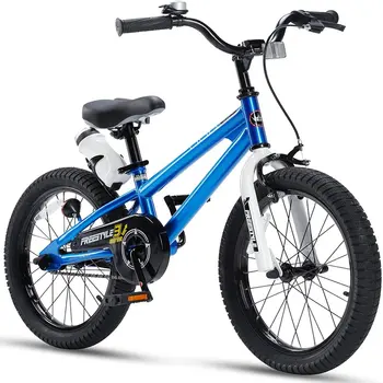 Детский велосипед Freestyle 18 дюймов для девочек и мальчиков, детский синий с подставкой, амортизация велосипеда, высокая несущая способность, портативный