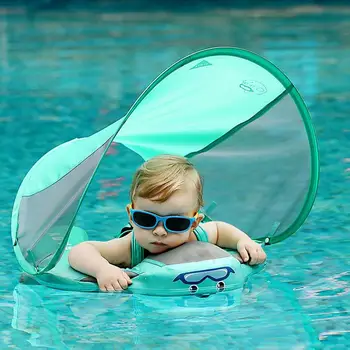 Детский поплавок для плавания с козырьком Регулируемая Съемная Защитная пряжка для козырька Детское кольцо для бассейна Аксессуары для бассейна для новорожденных