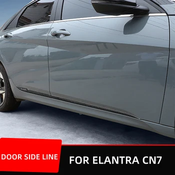 Для Hyundai Elantra CN7 2020 2021 2022 2023 ABS Хромированная Боковая Линия Двери Молдинг Кузова Накладка Защитная Кромка Полосы Детали Для Укладки