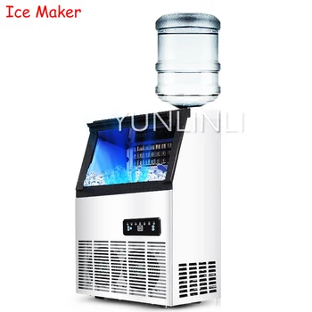коммерческий электрический льдогенератор 55 кг/24 ч, машина для производства льда квадратной формы для бутилированной воды из нержавеющей стали в бутылках