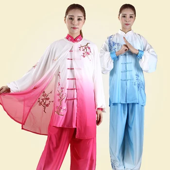 Комплект из 3 предметов, китайская одежда для тайцзи, костюм для выступлений, демонстрационный костюм ушу, униформа кунг-фу, вышивка для женщин, девочек, детей, взрослых, женщин