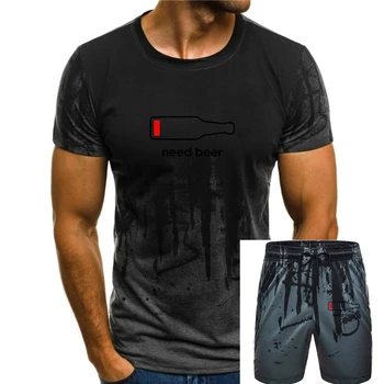 Мужская футболка с принтом Need Beer в уличном стиле, повседневная одежда оверсайз, Футболки с коротким рукавом, мужские дышащие модные футболки