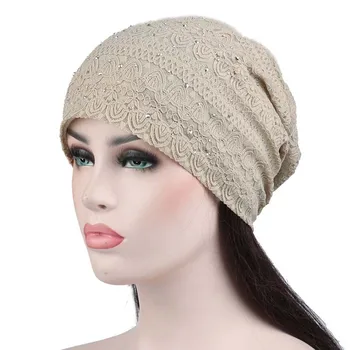 Мусульманская шляпа, женский тонкий кружевной Пуловер, шляпа, Дышащая защитная шляпа, Горячая Дрель, Тюрбан, шляпа