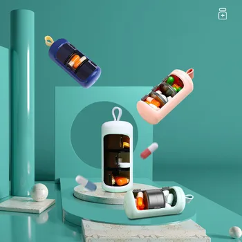 Новая креативная коробка для лекарств, Портативная, удобная в переноске, трехслойная маленькая коробка для хранения лекарств, медицинский набор для здорового ухода