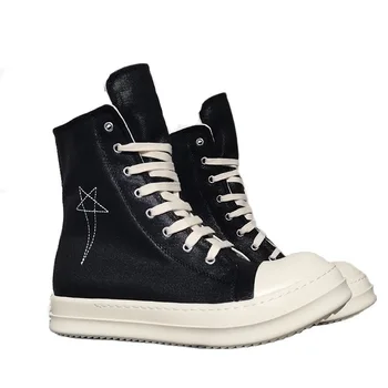 Оригинальная обувь Рика, мужские парусиновые кроссовки Owens с вышивкой в виде звезд, ботинки DRK с двойным толстым дном, трендовая обувь в стиле ретро, кроссовки