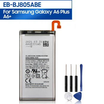 Оригинальная Сменная Батарея телефона EB-BJ805ABE Для Samsung Galaxy A6 Plus A6 + A605 J6 + J805 Перезаряжаемая Батарея 3500 мАч