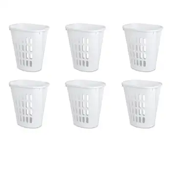Открытые пластиковые корзины для белья, белые, набор из 6