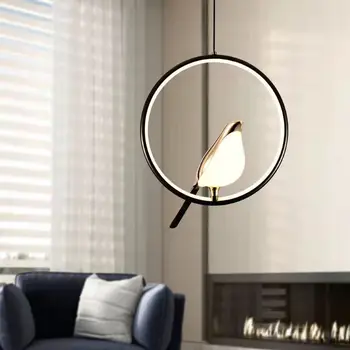 Подвесные светильники Nordic Magpie, Креативный Роскошный постмодернистский подвесной светильник, Индивидуальное кольцевое освещение, Прикроватная тумбочка для спальни, освещение для столовой