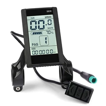 Протокол 2 Электрический Велосипед Bike Display 24V 36V 48V ЖК-дисплей S830 с водонепроницаемым подключением USB (5 контактов)