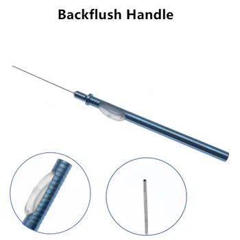 Ручка для обратной промывки, прямая игла для аспирации с канюлей из силикагеля внутри офтальмологического инструмента со съемной головкой