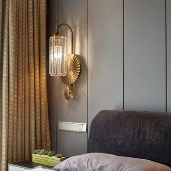 Светильник, роскошный хрустальный настенный светильник, прикроватная лампа для спальни, гостиничные номера, Современная минималистичная гостиная, ТВ-фон, настенный светильник