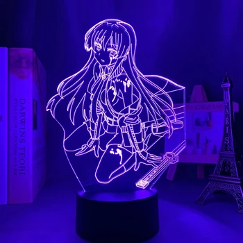 Светодиодный светильник Аниме Akame Ga Kill для Декора детской Спальни, Ночник, подарок на День Рождения, Манга, Настольная 3D лампа Akame Ga Kill