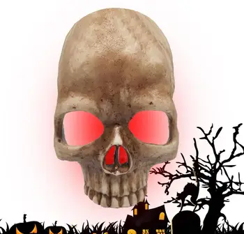 Светодиодный светильник Ручной работы с черепом на Хэллоуин, голова Скелета, Готический светильник, Домашний бар, реквизит для вечеринки на Хэллоуин, украшения
