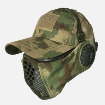 Тактическая Складная маска из стальной сетки, полумаска для лица с защитой ушей, Регулируемая Бейсбольная кепка для Страйкбола, снаряжение для пейнтбола, Охотничье снаряжение