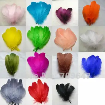 Украшение для шлейфа! 200 шт./лот, 10-20 см, разноцветные гусиные перья Кокиль, гусиные перья Нагори, доступно 15 цветов