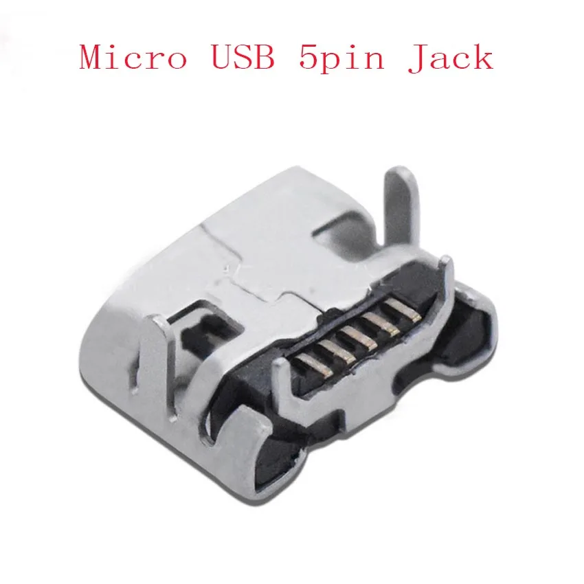 10шт Micro USB 5pin Ox Horn Женский разъем USB Плоский 4pin Разъем Mini usb