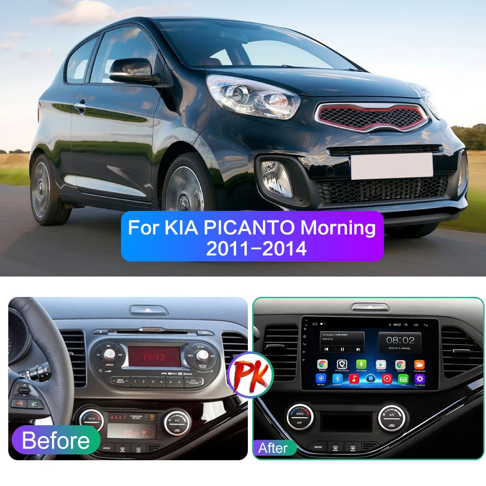 2 din 4 + 64G Android радио автомобильный радио мультимедийный плеер Carplay Автоматическая GPS навигация Для KIA PICANTO Morning 2011 2012 2013-2016
