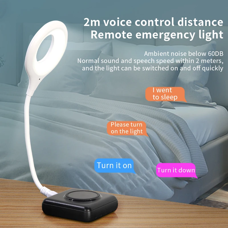 Новейшая светодиодная настольная лампа Портативный ночник Лампа Свободно складывающаяся Настольная лампа Голосовой Маленький Ночник USB Интеллектуальные голосовые огни