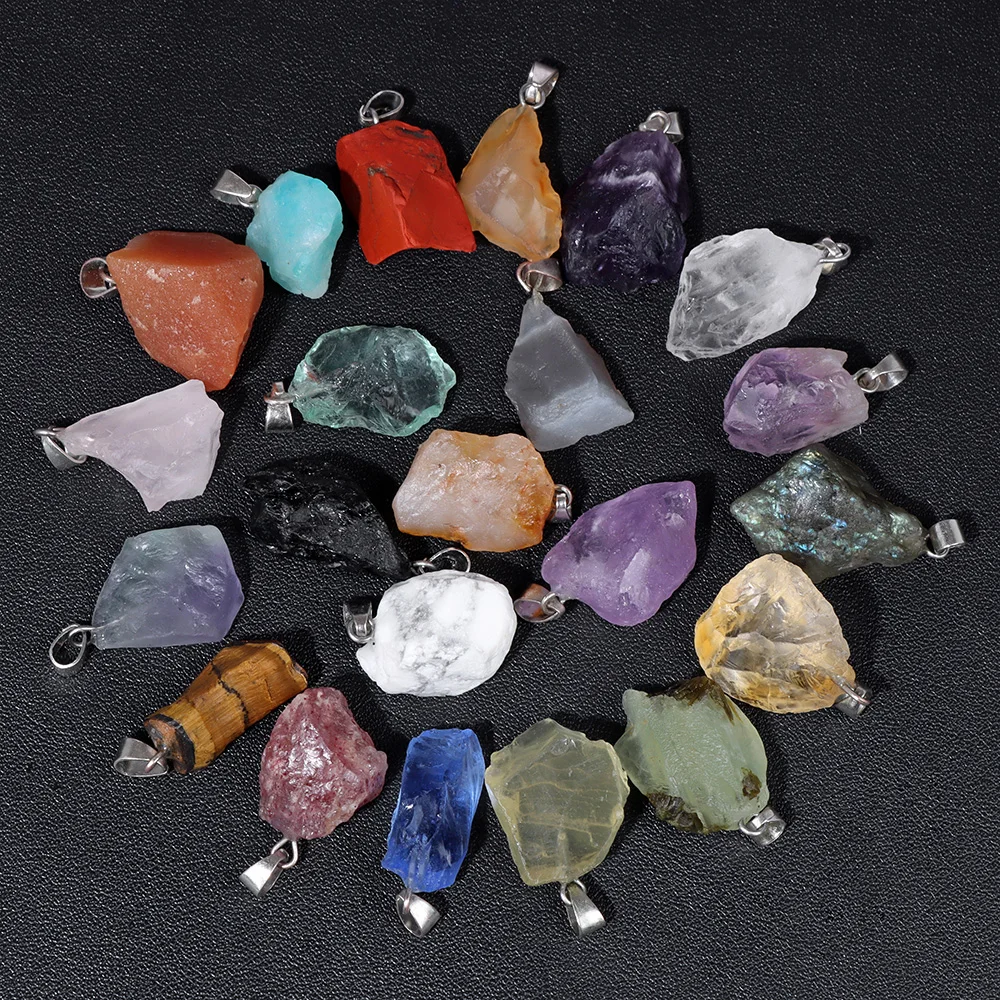 Нерегулярный кулон из необработанного натурального камня, Агаты, Кварцевый кристалл, подвеска для изготовления ювелирных изделий, ожерелье, Серьги, аксессуары, Рейки