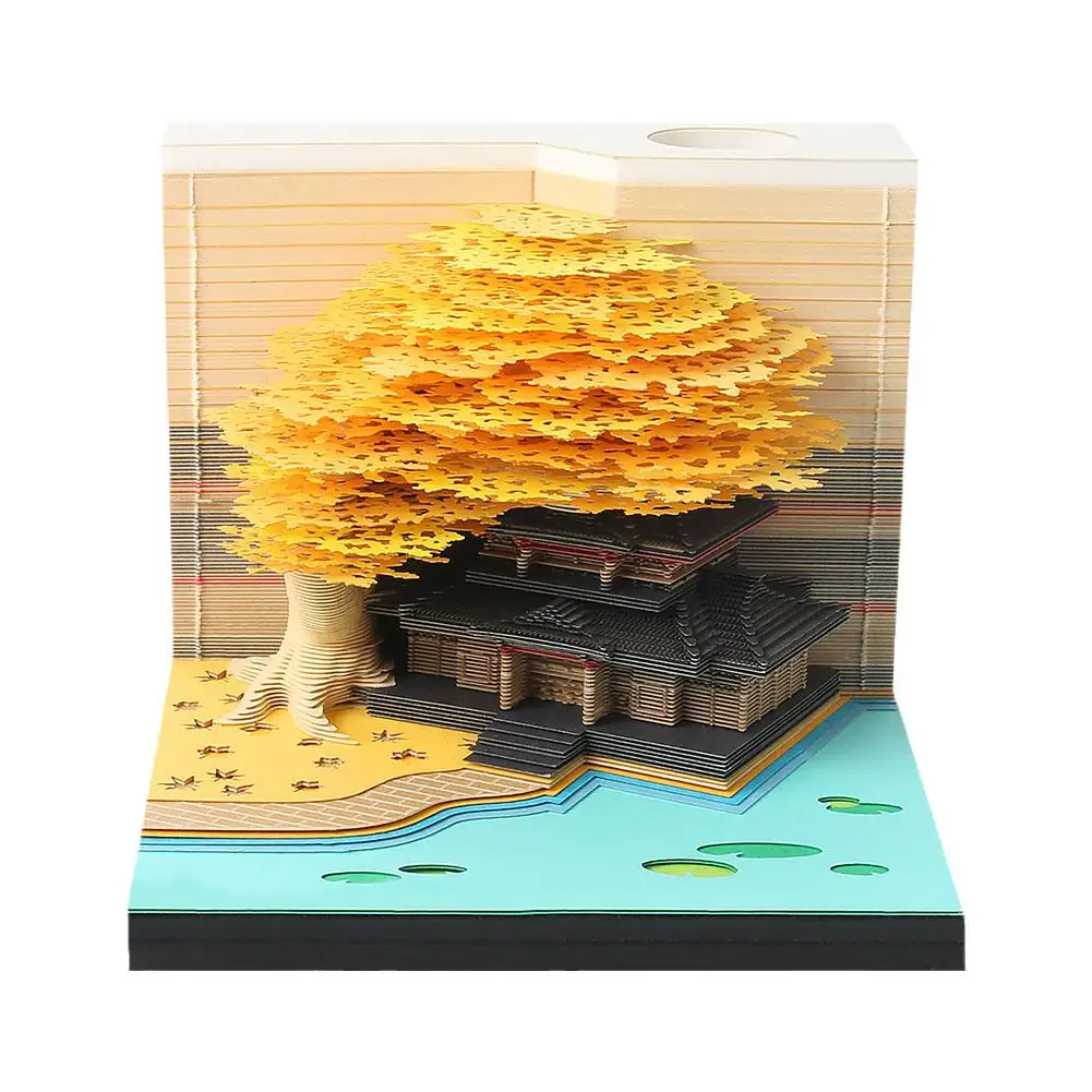 3D Блокнот на дереве 3D Календарь 2024 3D Блокнот для Заметок Блок Офисных Заметок Рождественский Подарок На День рождения Бумага для Заметок K3N4