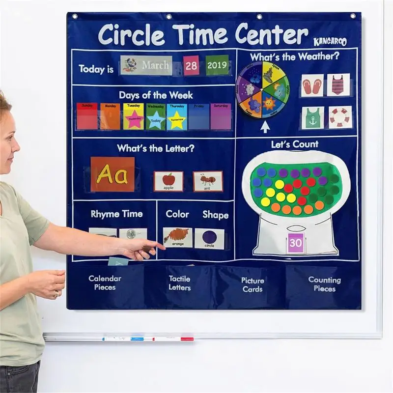 Карманная Учебная таблица Circle Time, Учебный Календарь, Расписание Дней недели Для малышей, Учебный Классный Календарь Для Детей
